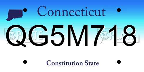 QG5M718 Connecticut License Plate