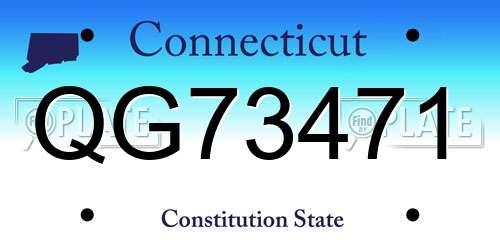 QG73471 Connecticut License Plate