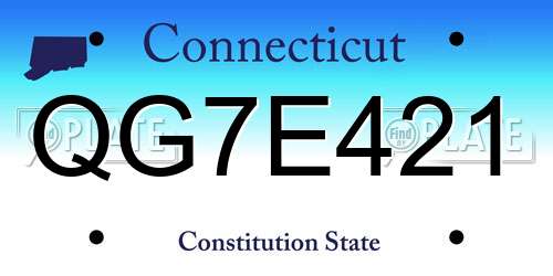 QG7E421 Connecticut License Plate
