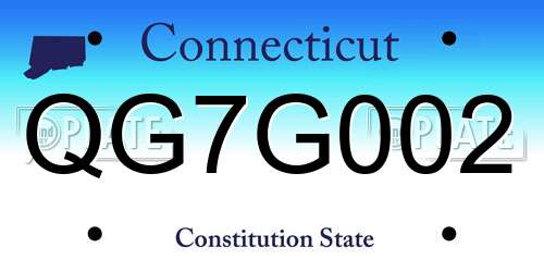 QG7G002 Connecticut License Plate