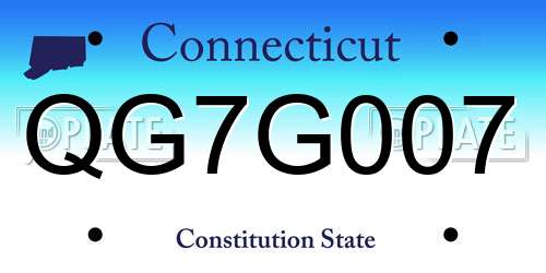 QG7G007 Connecticut License Plate