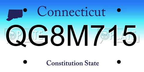 QG8M715 Connecticut License Plate