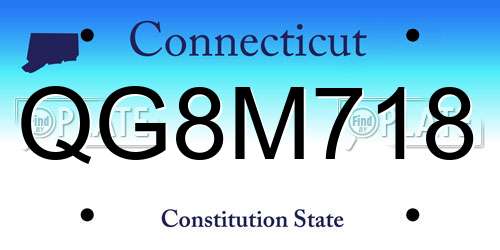 QG8M718 Connecticut License Plate
