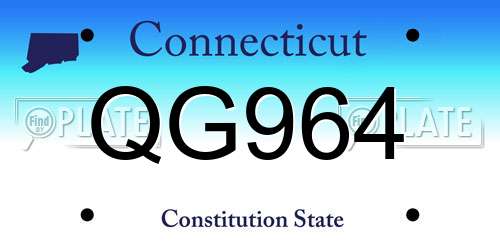 QG964 Connecticut License Plate