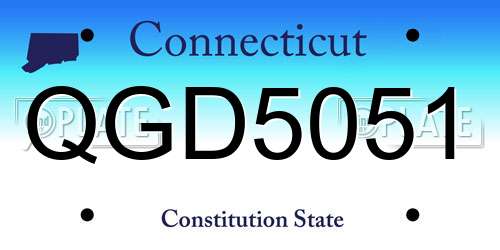 QGD5051 Connecticut License Plate