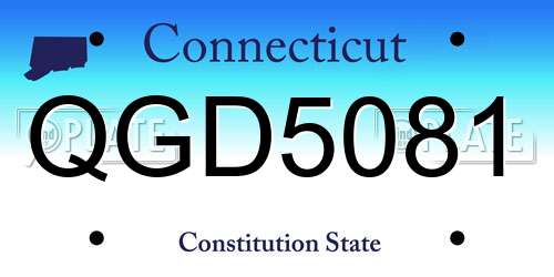 QGD5081 Connecticut License Plate