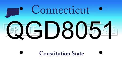 QGD8051 Connecticut License Plate
