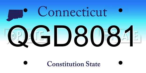 QGD8081 Connecticut License Plate