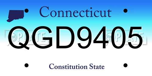 QGD9405 Connecticut License Plate