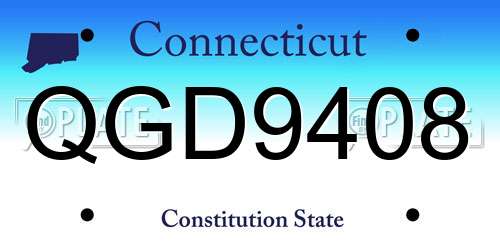 QGD9408 Connecticut License Plate