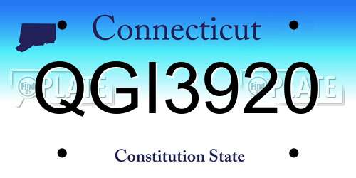 QGI3920 Connecticut License Plate
