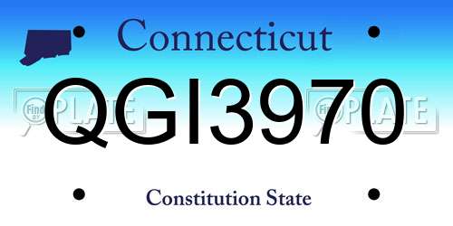 QGI3970 Connecticut License Plate