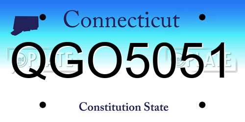 QGO5051 Connecticut License Plate