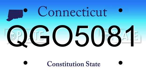 QGO5081 Connecticut License Plate