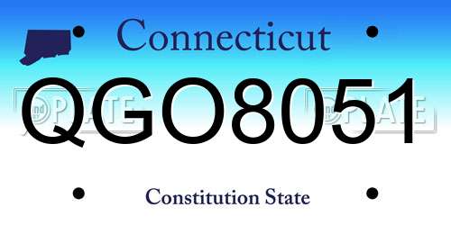 QGO8051 Connecticut License Plate