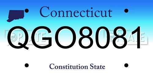 QGO8081 Connecticut License Plate