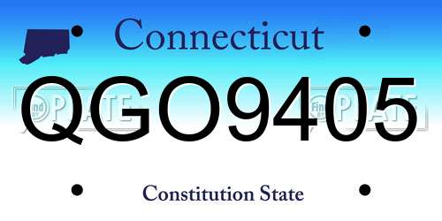 QGO9405 Connecticut License Plate