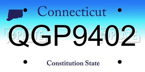 QGP9402 Connecticut License Plate