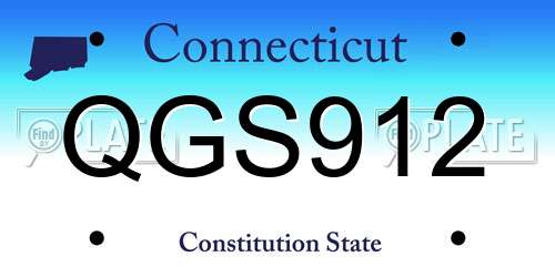 QGS912 Connecticut License Plate