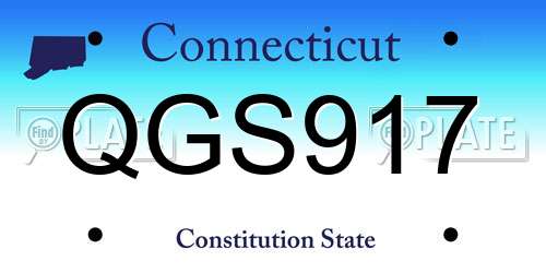 QGS917 Connecticut License Plate