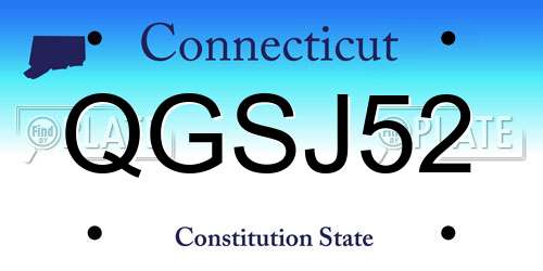 QGSJ52 Connecticut License Plate