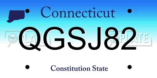 QGSJ82 Connecticut License Plate