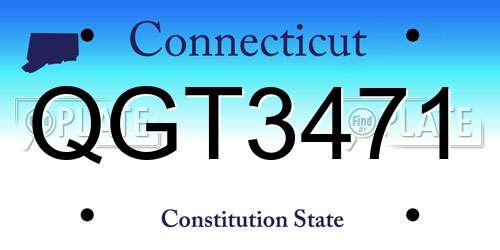 QGT3471 Connecticut License Plate