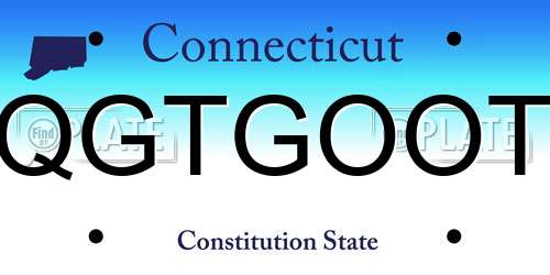 QGTGOOT Connecticut License Plate