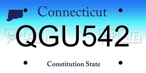 QGU542 Connecticut License Plate