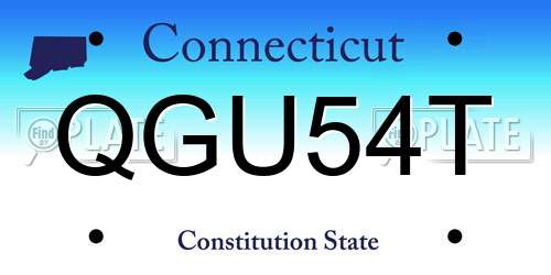 QGU54T Connecticut License Plate
