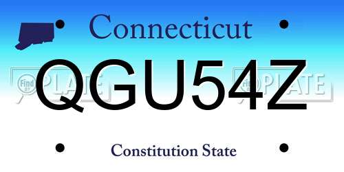 QGU54Z Connecticut License Plate