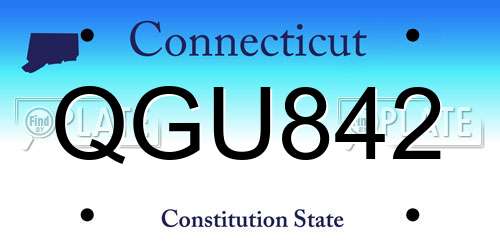 QGU842 Connecticut License Plate