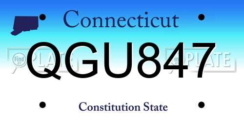 QGU847 Connecticut License Plate