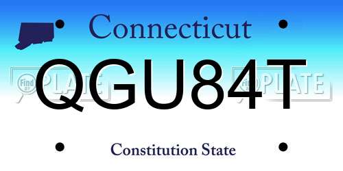 QGU84T Connecticut License Plate