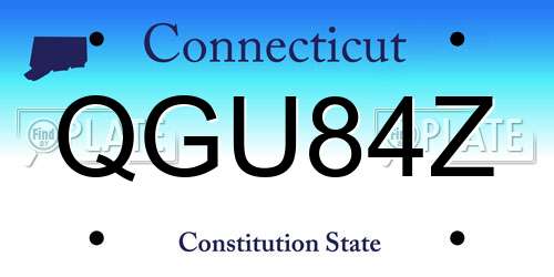 QGU84Z Connecticut License Plate
