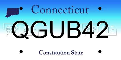 QGUB42 Connecticut License Plate
