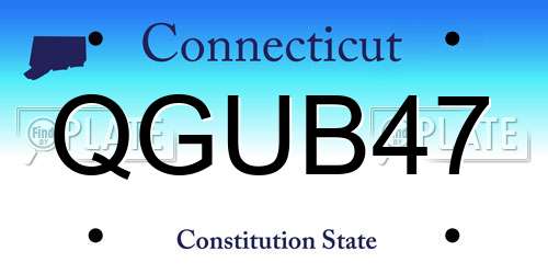 QGUB47 Connecticut License Plate