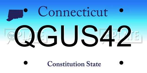 QGUS42 Connecticut License Plate