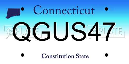 QGUS47 Connecticut License Plate