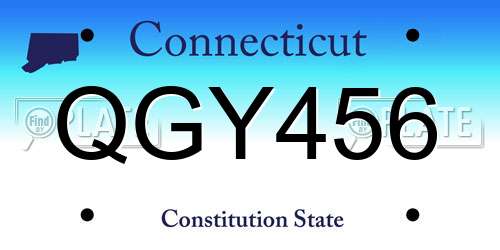 QGY456 Connecticut License Plate