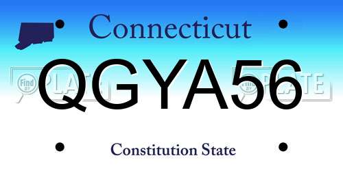 QGYA56 Connecticut License Plate