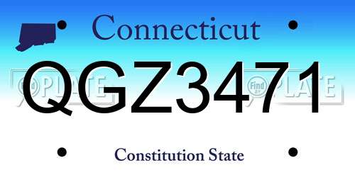 QGZ3471 Connecticut License Plate