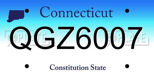 QGZ6007 Connecticut License Plate