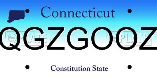 QGZGOOZ Connecticut License Plate