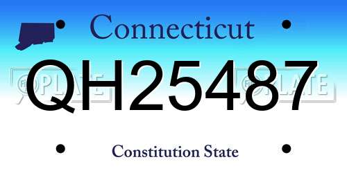 QH25487 Connecticut License Plate
