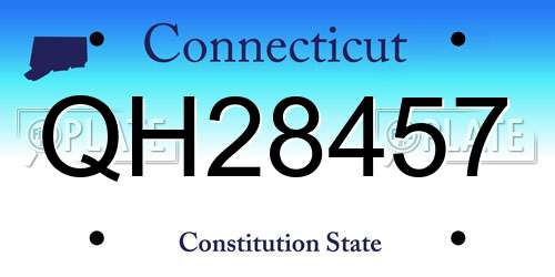 QH28457 Connecticut License Plate