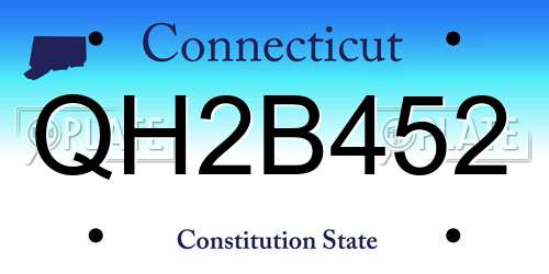 QH2B452 Connecticut License Plate
