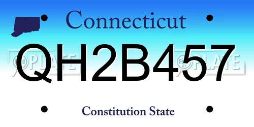 QH2B457 Connecticut License Plate