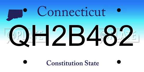 QH2B482 Connecticut License Plate