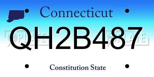 QH2B487 Connecticut License Plate